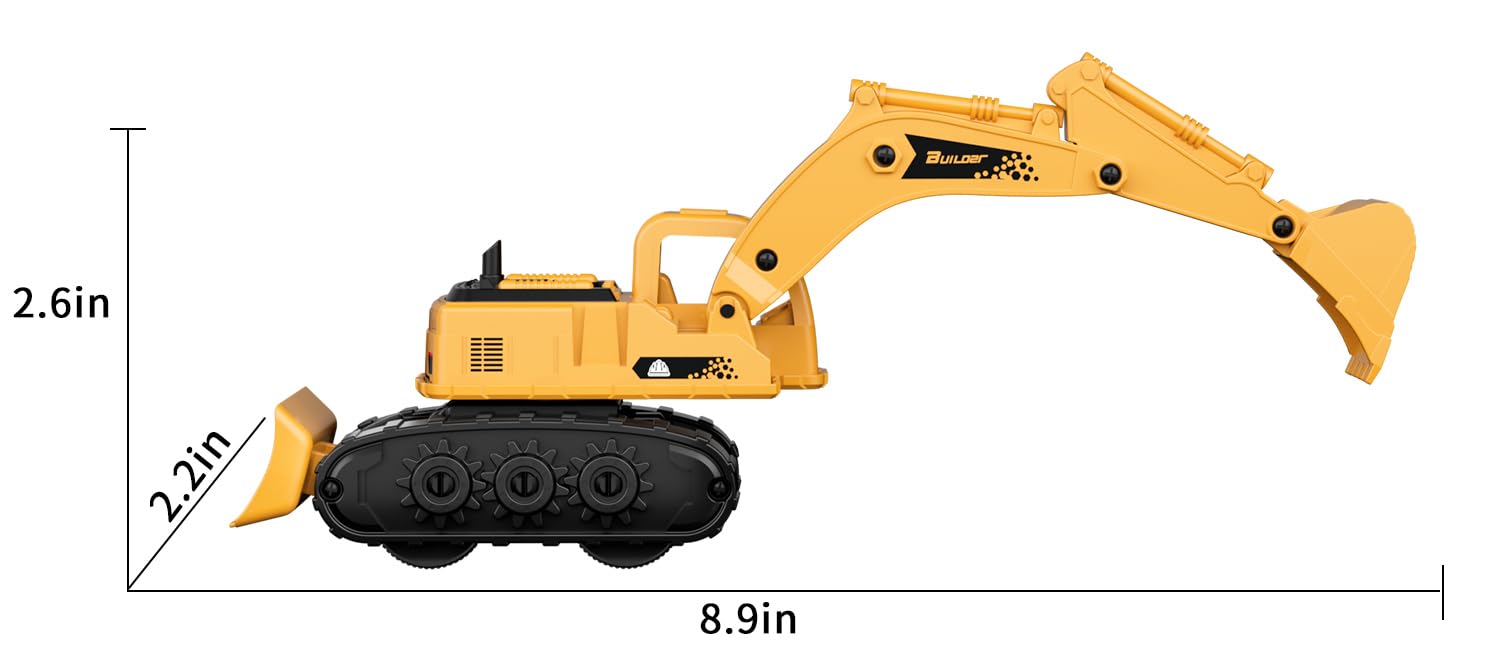 GizmoVine Kids Digger Toy - 2-in-1 Friction-Powered Excavator for Ages 3+