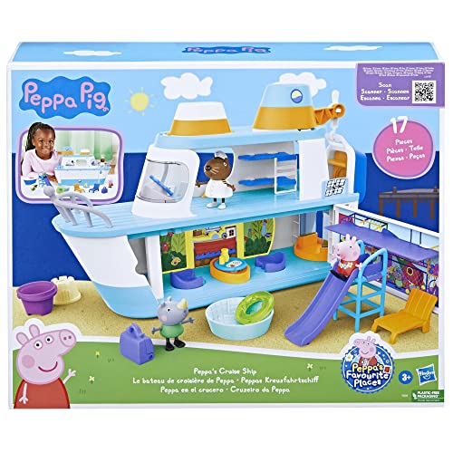 Peppa Pig Cruise Ship Playset - 17-Piece Multilevel Toy with Figures & Accessories for Ages 3+ 5