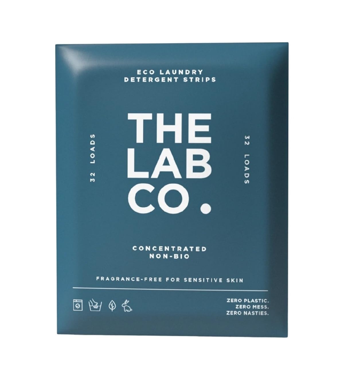 The Lab Co. Laundry Detergent Strips | Eco Ultra-Concentrate | Fragrance Free | 32 Count