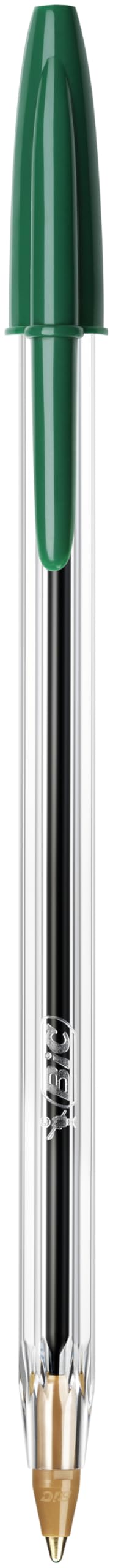 BIC Cristal Original Ballpoint Pens - Medium Point 1.0mm, Green Ink | Box of 50 | Smudge-Free