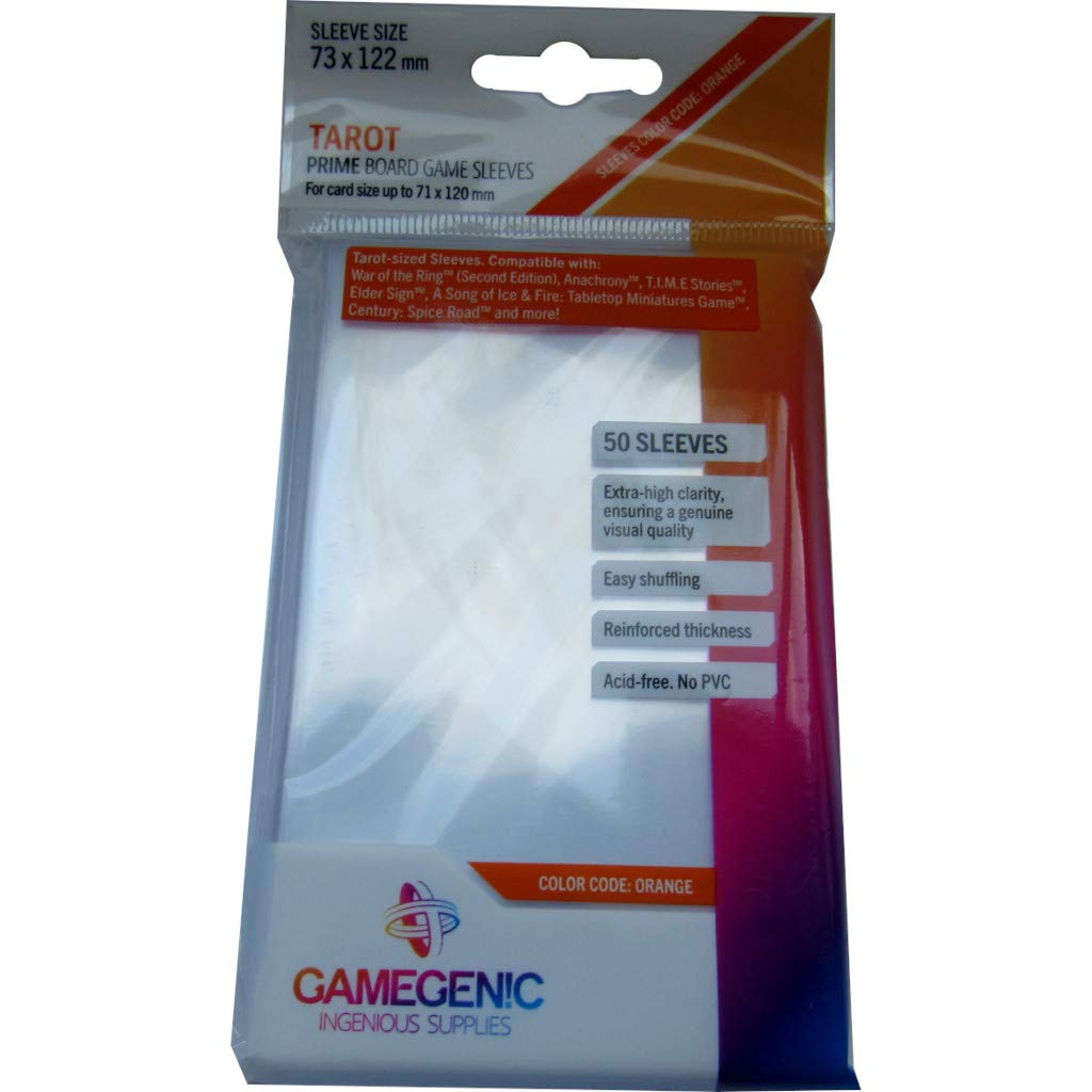 GAMEGEN!C Prime Tarot-Sized Sleeves 73 x 122 mm (50) Clear