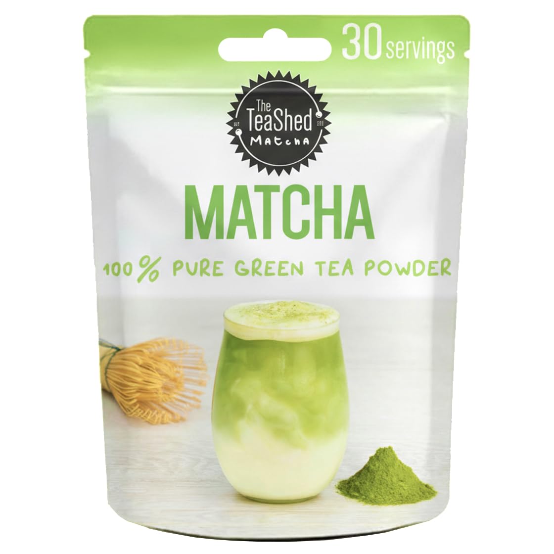 The TeaShed Matcha Powder - 100% Pure Green Tea Powder for Lattes & Energy | 30g