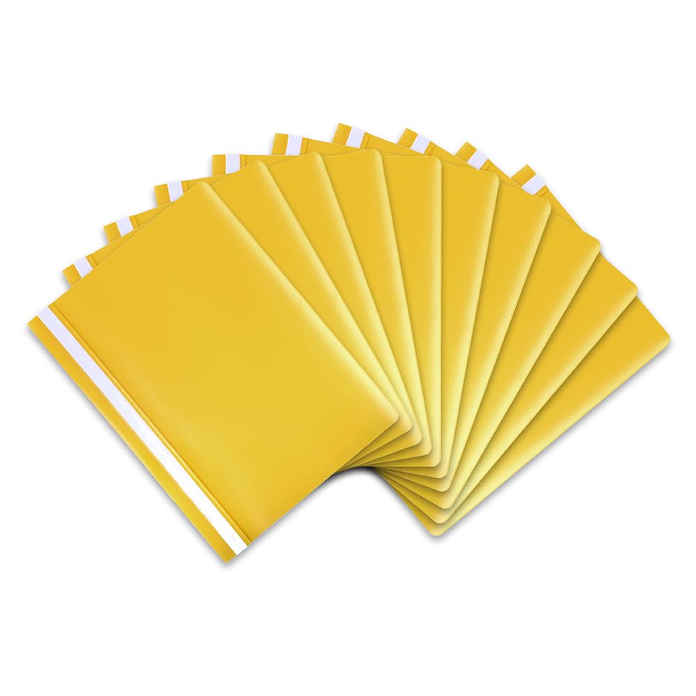 Hamelin A4 Yellow Polypropylene Project Folders - Pack of 25 | 1/3 Cut Top Tab | 100 Sheet Capacity 1