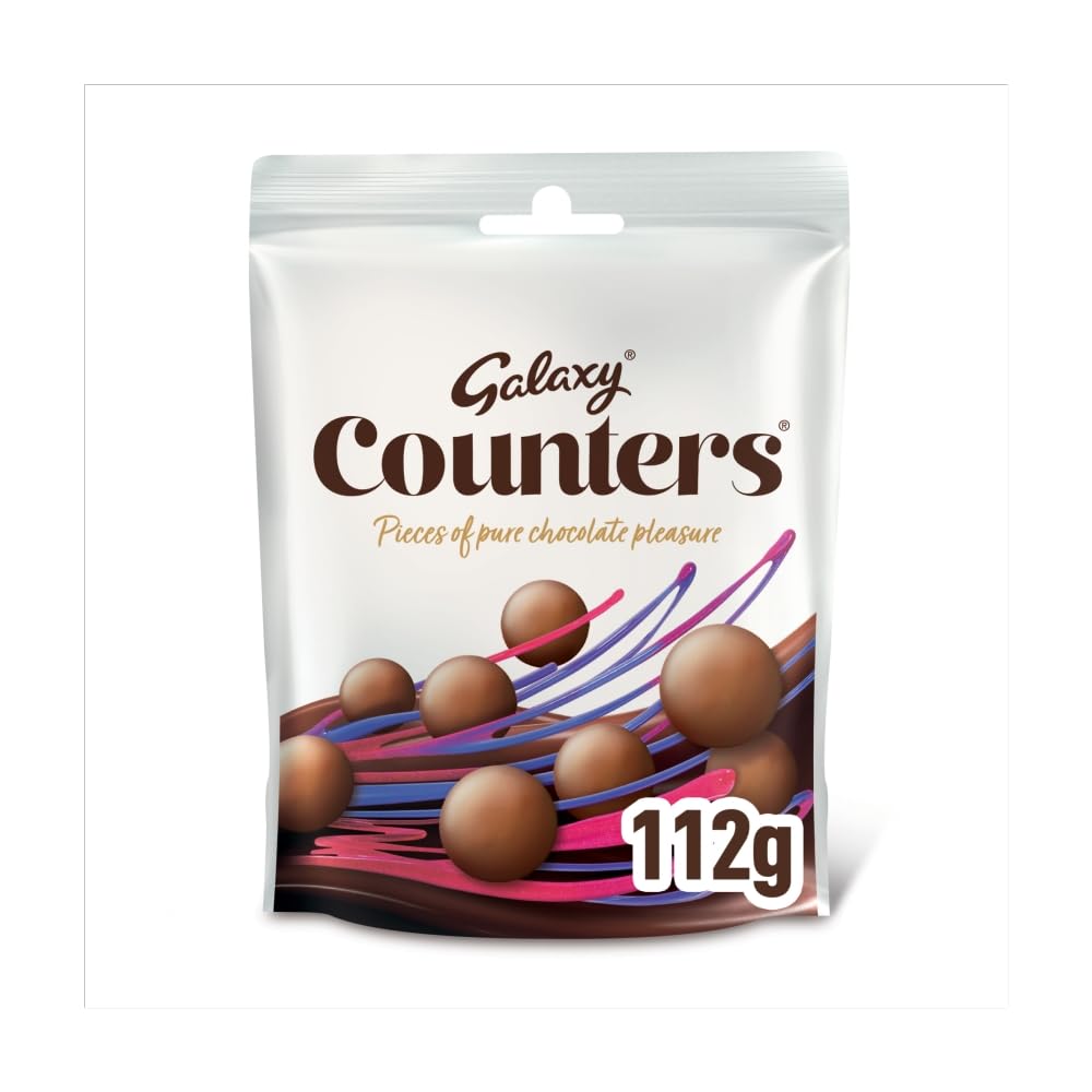 Galaxy Counters Chocolate Pouch Bulk Box, Milk Chocolate, Kosher Certified, 15 x 112g