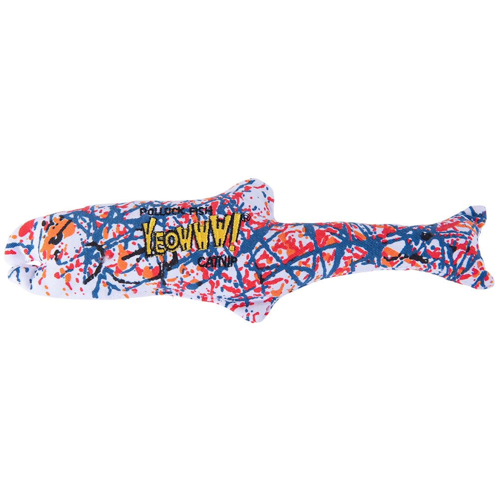 YEOWWW Pollock Fish Cat Toy - 100% Organic American Catnip Filling | Heavy Duty Cotton