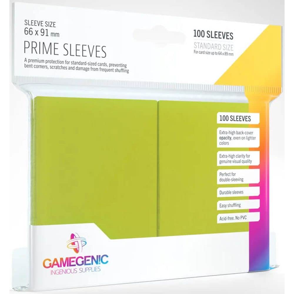Gamegenic Prime Sleeves (100-Pack) Lime – TCG Card Protection for Magic: The Gathering, Pokémon, Yu-Gi-Oh!