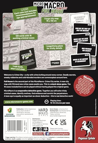 Pegasus Spiele MicroMacro: Crime City – Full House Board Game