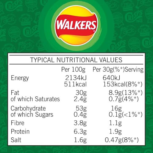 Walkers Salt &amp; Vinegar Chips 150g Beutel zum Teilen 7