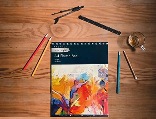 EasyNote A4 Artists Sketch Pad - 170gsm Cartridge Paper, 40 Sheets Spiral Bound 4