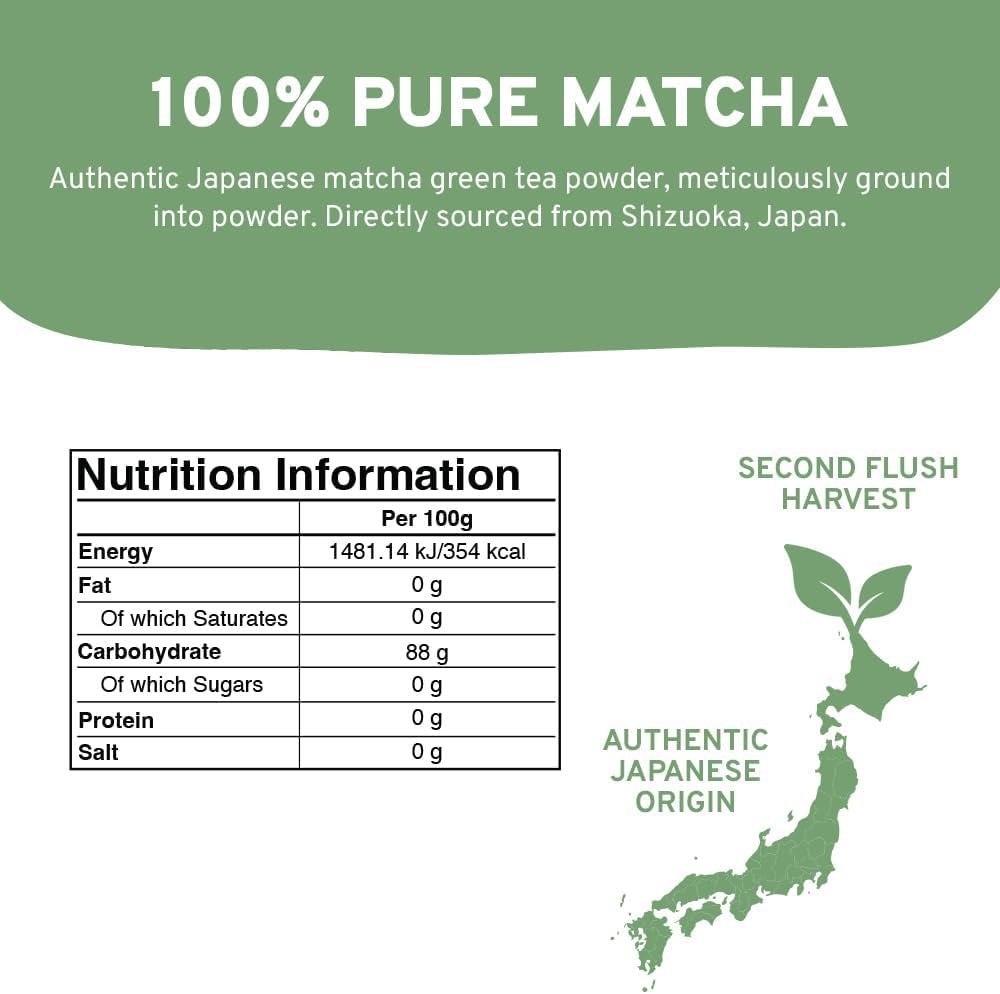 HANDPICK Japanese Matcha Green Tea Powder (100g) - Culinary Grade, Non-GMO, Resealable Packaging