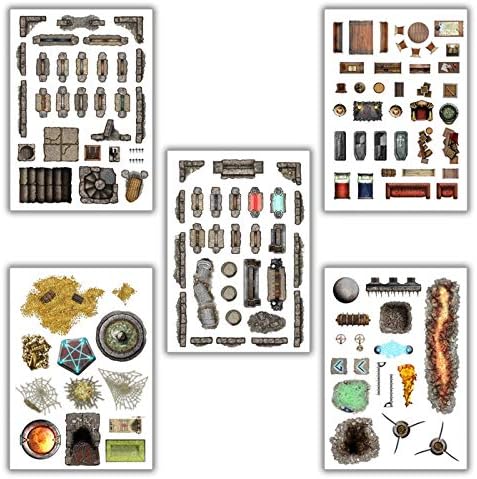 Loke Battlemats Dungeon Decorations Reusable Static Clings for RPG Battle Maps