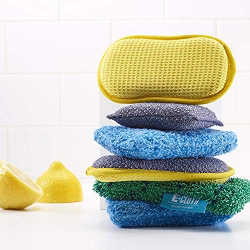 E-Cloth Washing Up Pad - Dual-Sided Scrubber & Absorbent Sponge | 2-Pack Polyester 4