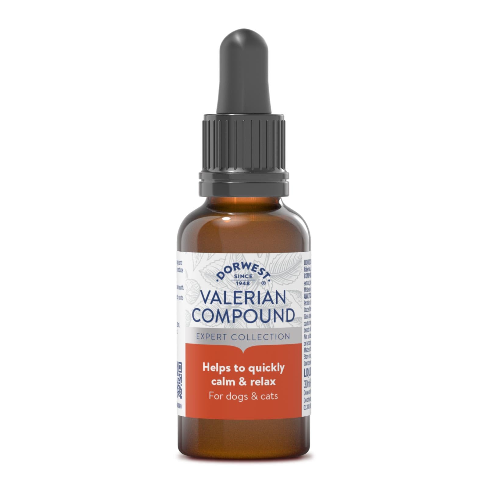 DORWEST HERBS Valerian Compound Calming Liquid Drops for Dogs & Cats | 30ml | Fast Acting, Non-Drowsy