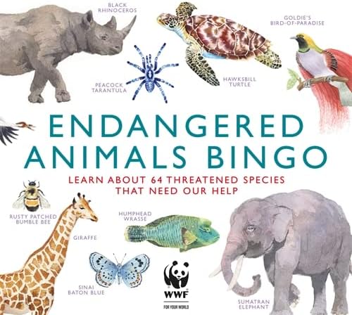 Endangered Animals Bingo: Learn About 64 Threatened Species with Illustrated Cards