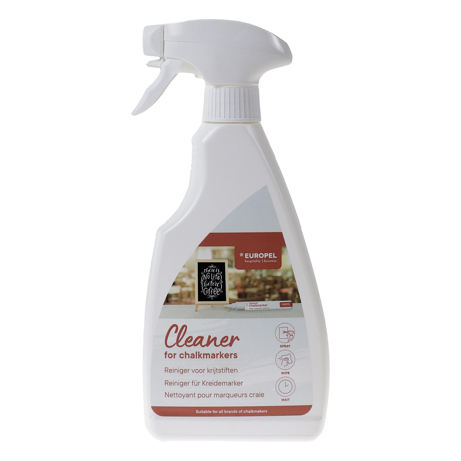 Europel Liquid Chalk Marker Cleaning Spray - 500 ml | Residue-Free Waterproof Chalk Removal 1
