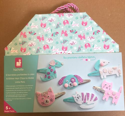 Janod J09181 - Set of 6 DIY Hair Clips Craft Kit - Cat & Dog Designs - Ages 5-10 7