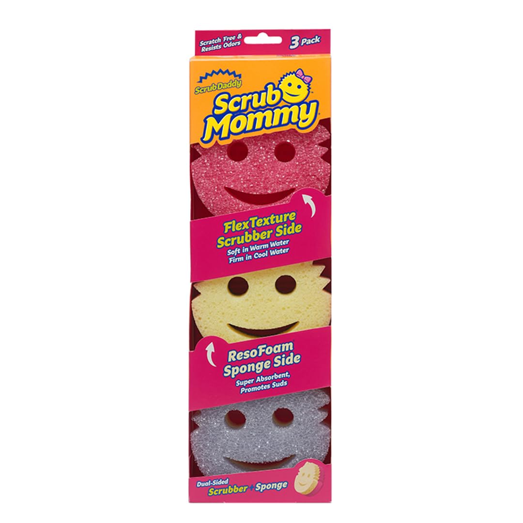 Scrub Daddy Scrub Mommy Dual Sided Non-Scratch Cleaning Sponges | 3 Pack | Multicolor