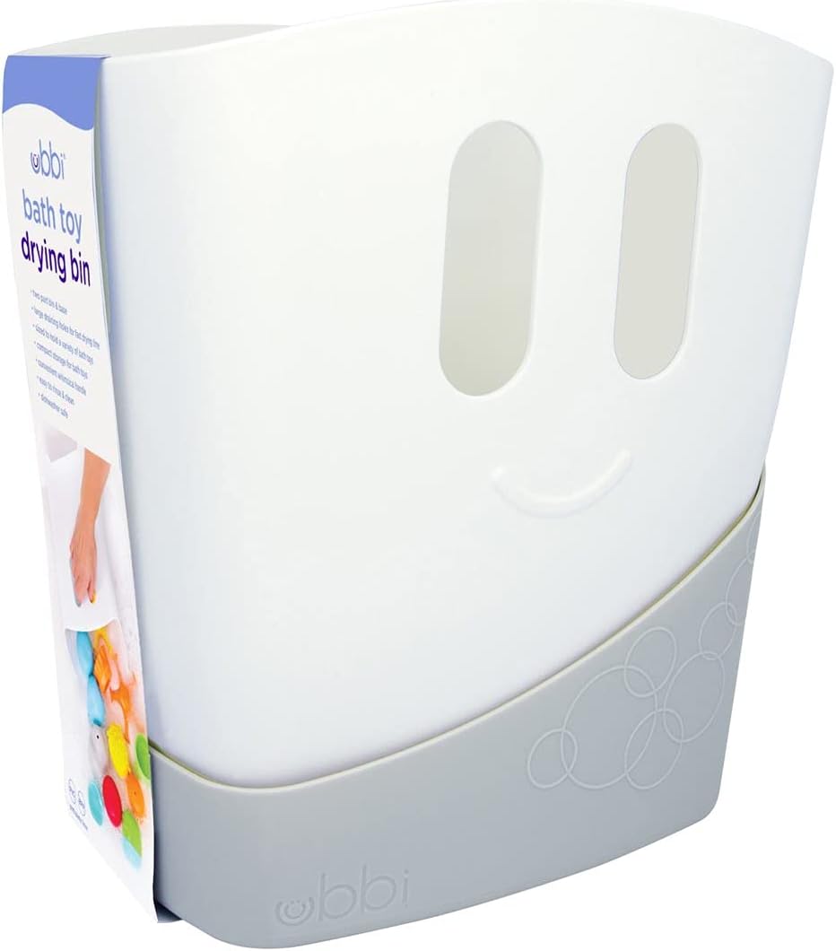 Ubbi Freestanding Bath Toy Organizer - Bath Caddy with Removable Drying Rack & Scoop, Grey 6