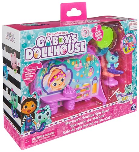 Gabby's Dollhouse MerCat Spa Room Playset - Bubble Bath & Rotating Spa Chair, 3+ Years 14