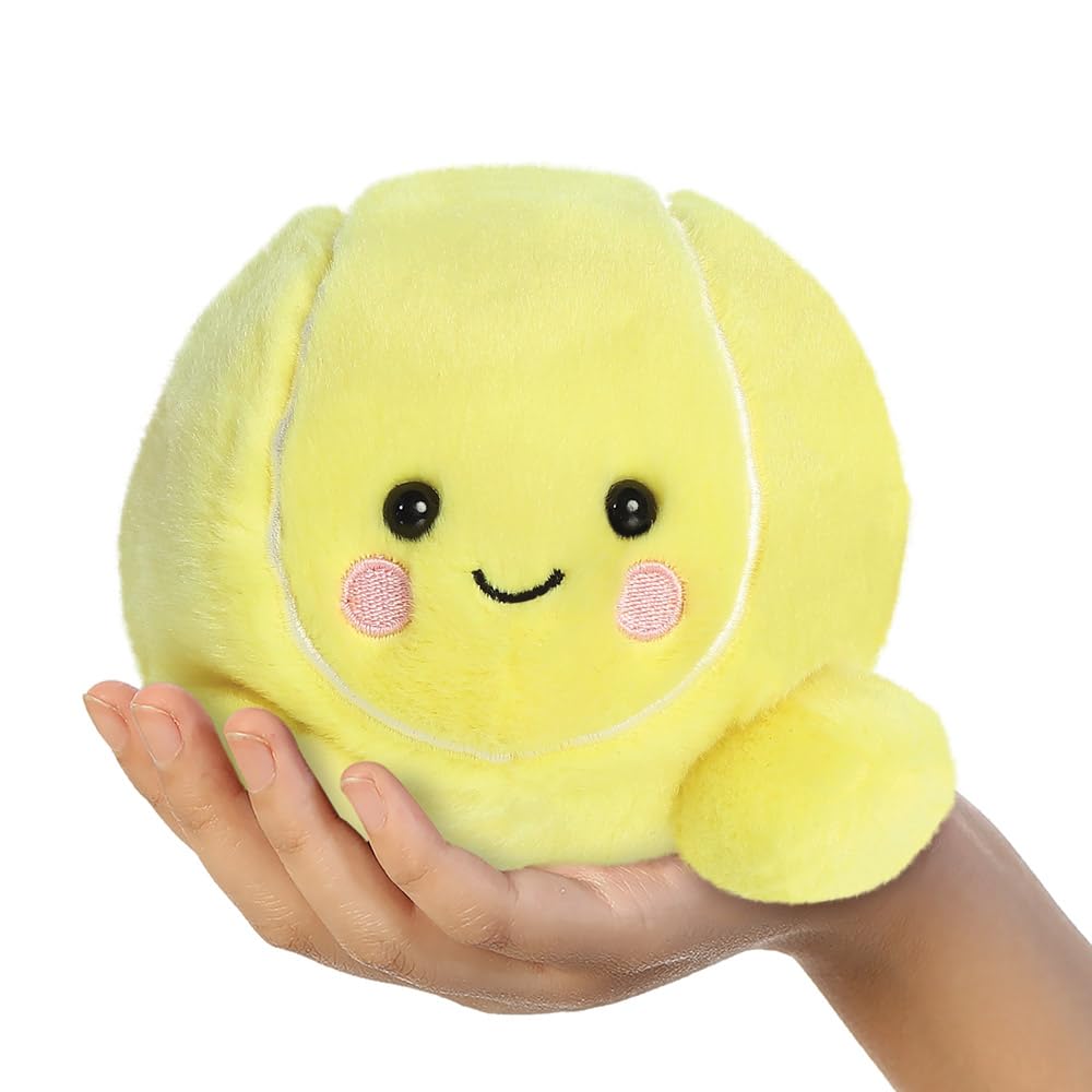 AURORA Palm Pals Ace Tennis Ball Soft Toy - Yellow | 13 cm | Eco-Friendly Collectable