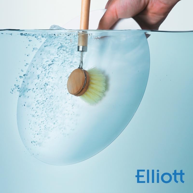 Elliott Spülbürste aus Holz mit natürlichen Tampico-Fasern – langer Griff, austauschbarer Kopf 10