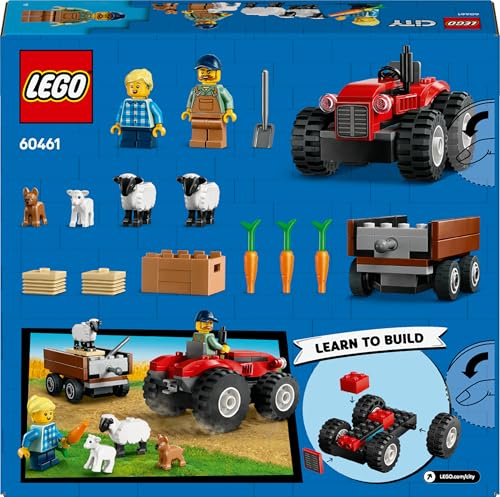 LEGO City Red Farm Tractor with Trailer & Sheep Toy Set - Building Playset for Ages 4+ 10