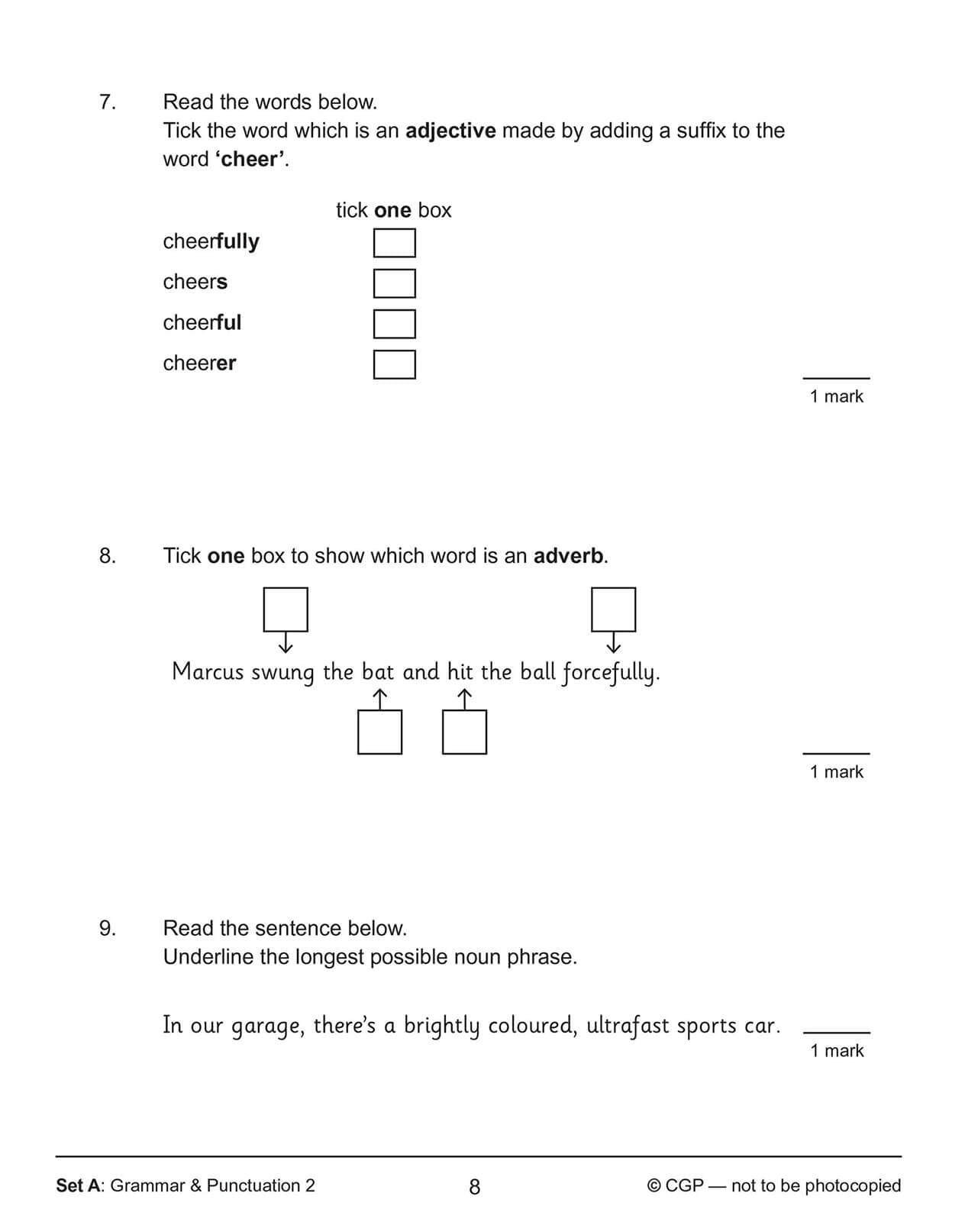 CGP New KS2 English SAT Buster 10-Minute Tests: Grammar, Punctuation & Spelling - Book 1 (Paperback) 8
