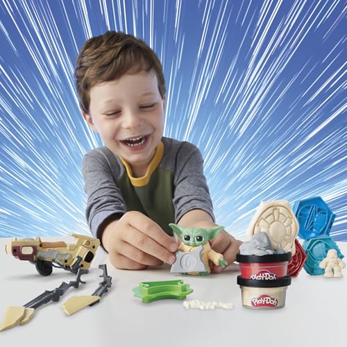 Play-Doh STAR WARS: THE MANDALORIAN Launching Speeder Playset - Action Figures & Vehicle for Kids 4+ 11
