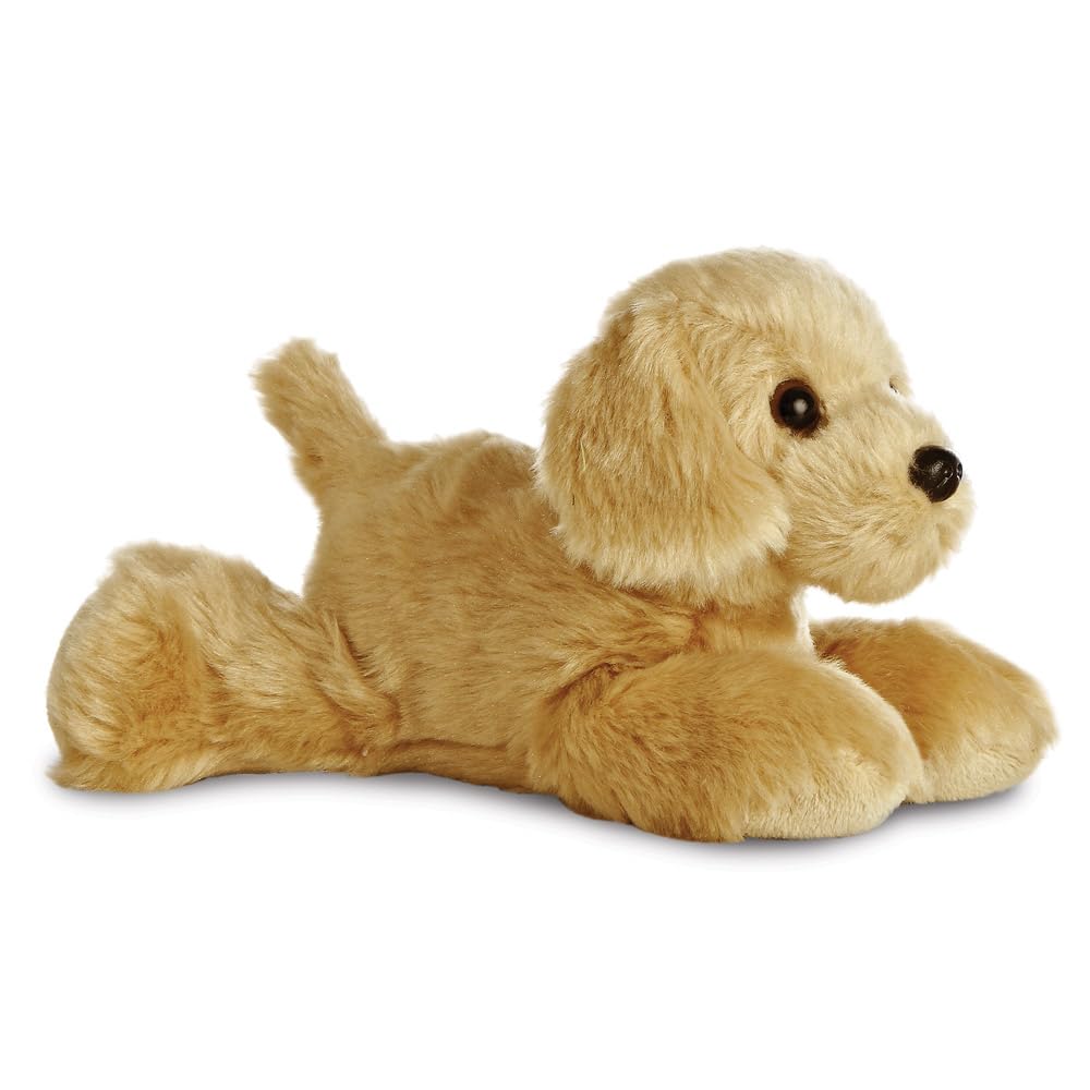 Aurora World Mini Flopsie Golden Retriever Plush Toy - Soft Cuddly Stuffed Animal for All Ages 1