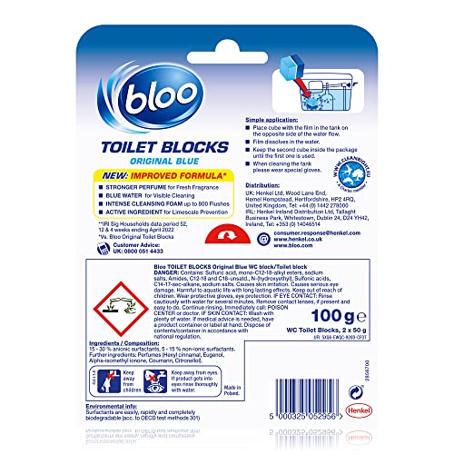 Bloo - 2in1 Spülkasten-Toilettenstein Original 50g zur Kalkvorbeugung und Auffrischung 8