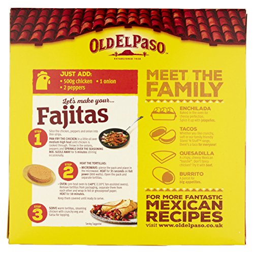 Old El Paso Roasted Tomato and Pepper Fajita Kit - 500g Meal Kit with Spicy Salsa & Seasoning 4