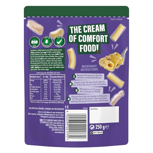 Dolmio Feasts Hähnchen-Knoblauch-Rigatoni-Nudeln Fertiggericht - 6 x 250 g Mikrowellenbeutel 7