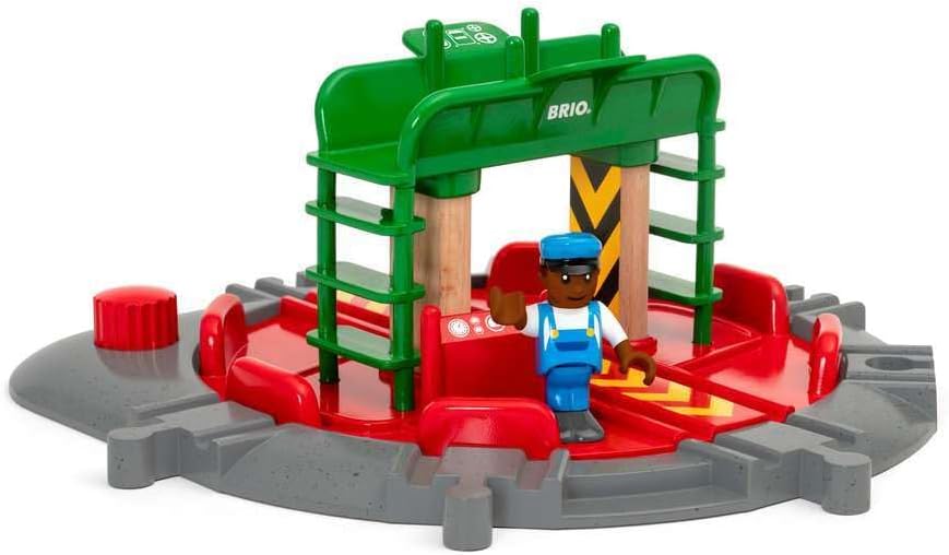BRIO World Train Turntable & Figure Wooden Railway Set for Kids 6