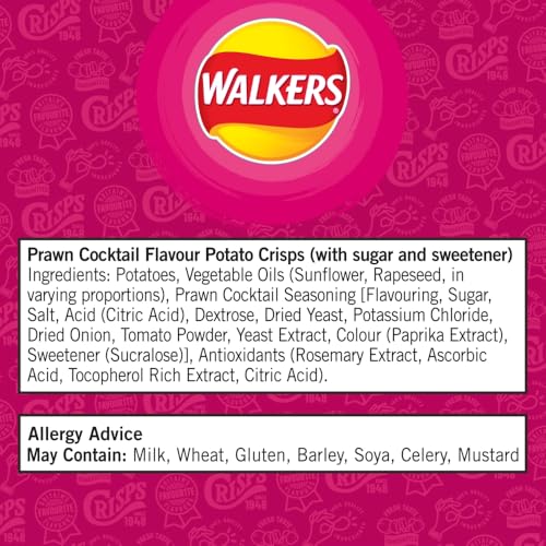 Walkers Prawn Cocktail Crisps Multipack 6 x 25g 7