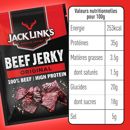 Jack Link's Beef Jerky Original, Box of 12 x 40 g, High Protein Dried Meat Snack 9
