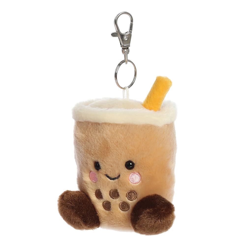 AURORA Palm Pals Milky Tea Boba Clip-On Soft Toy - 10cm, Brown, Eco-Friendly Fill 5