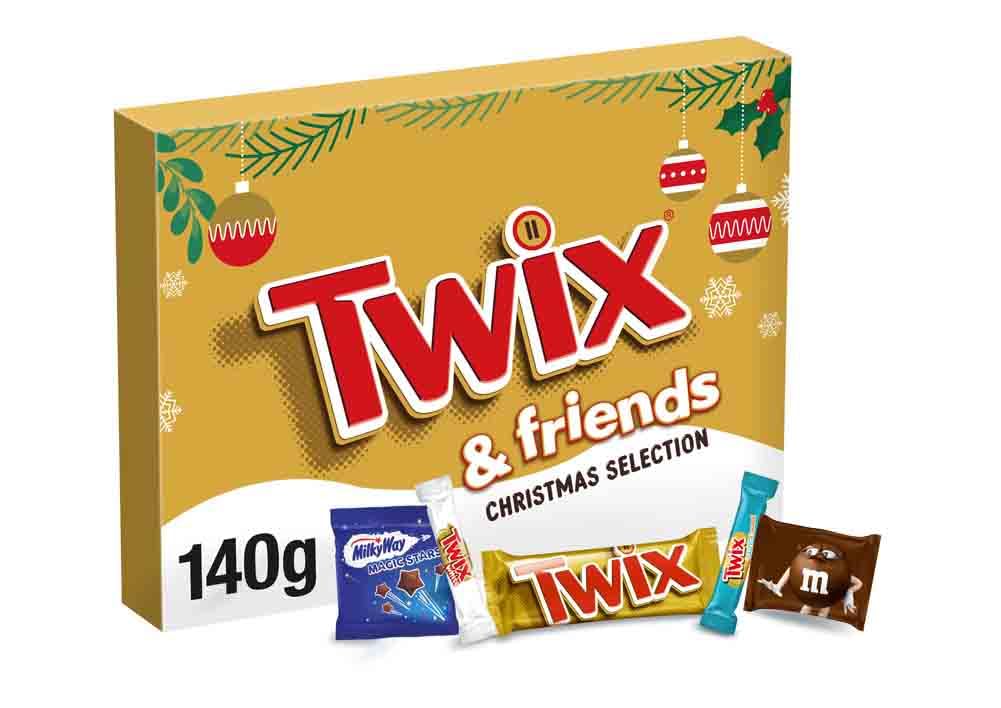 Twix Christmas Milk Chocolate Selection Box 140g with M&Ms and Milky Way Magic Stars