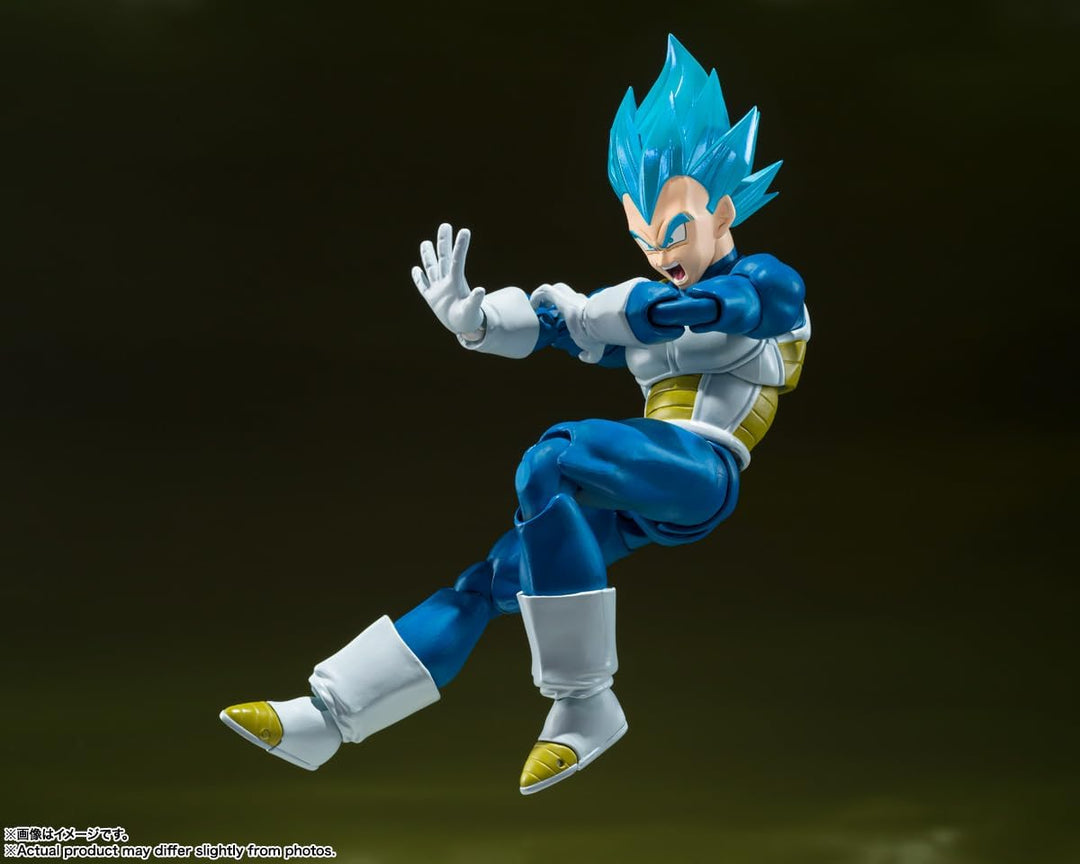 TAMASHII NATIONS Dragon Ball Super Super Saiyan God Super Saiyan Vegeta Action Figure - Interchangeable Parts & Aura Reflection