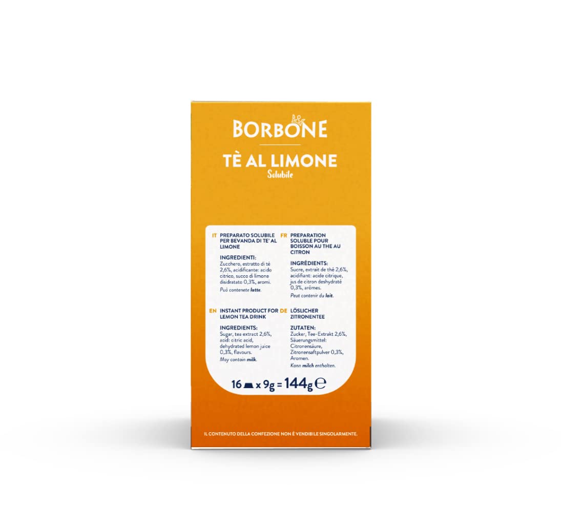Caffè Borbone Lemon Tea - 96 Capsules (6 Packs of 16) - Compatible with Lavazza A Modo Mio 3