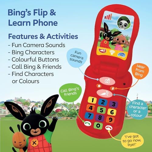 Bing Flip & Learn Phone - Interactive Educational Toy for Toddlers 18 Months+ 6