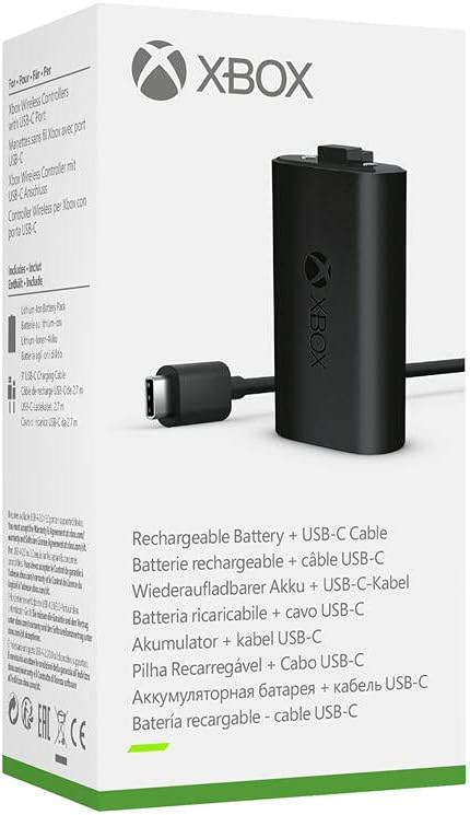 Xbox Play and Charge Kit - Rechargeable Battery + USB-C Cable for Xbox Controllers