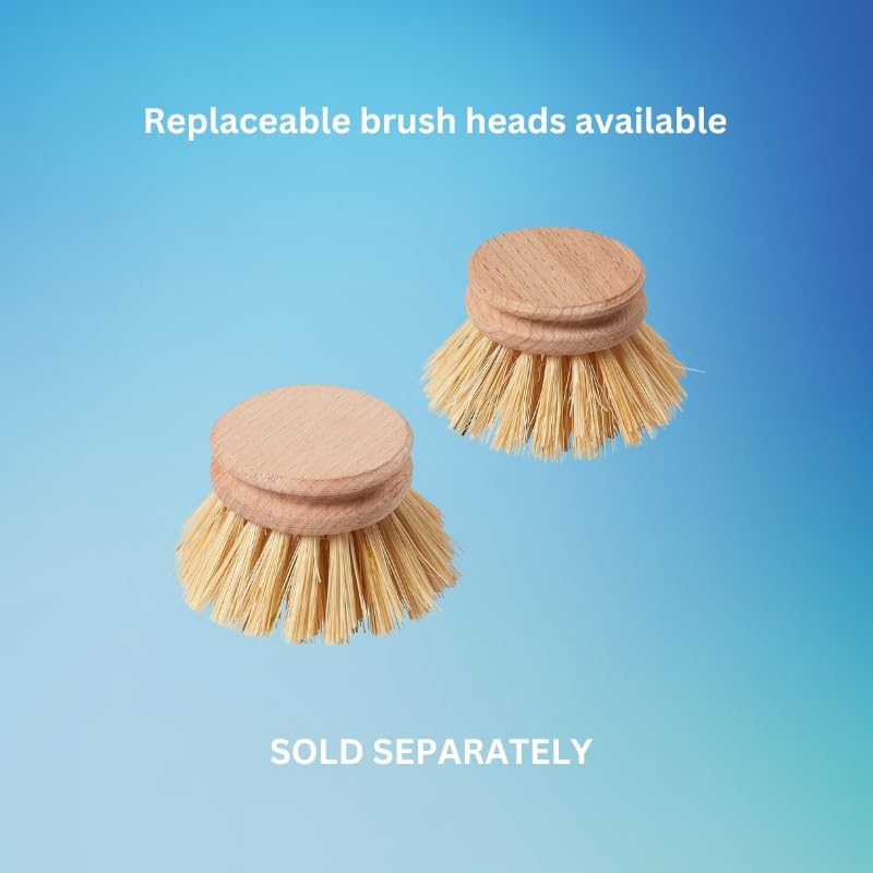 Elliott Spülbürste aus Holz mit natürlichen Tampico-Fasern – langer Griff, austauschbarer Kopf 9