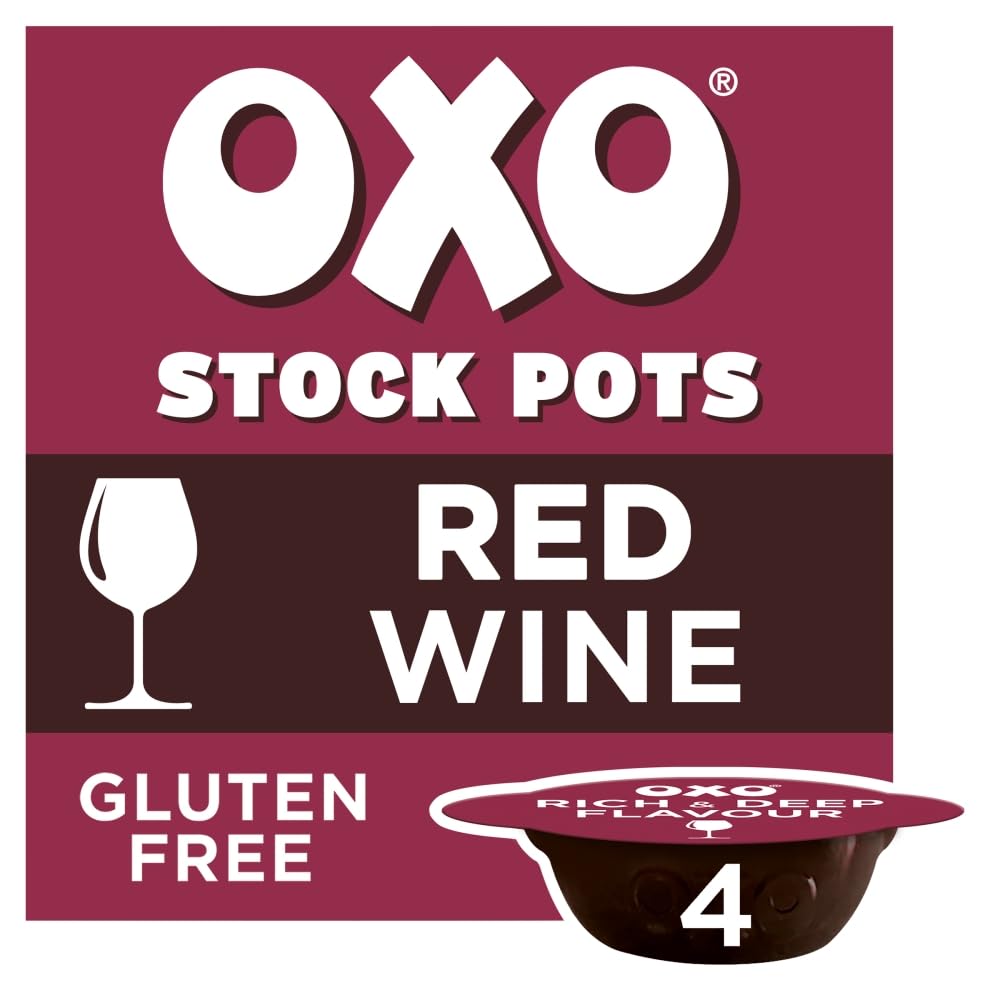 OXO Red Wine Stock Pots - Rich & Flavoursome Blend | 80g | 4 x 20g Pots