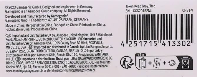 Gamegenic Token Keep Gray/Red Premium Chip Box for Board Games 2