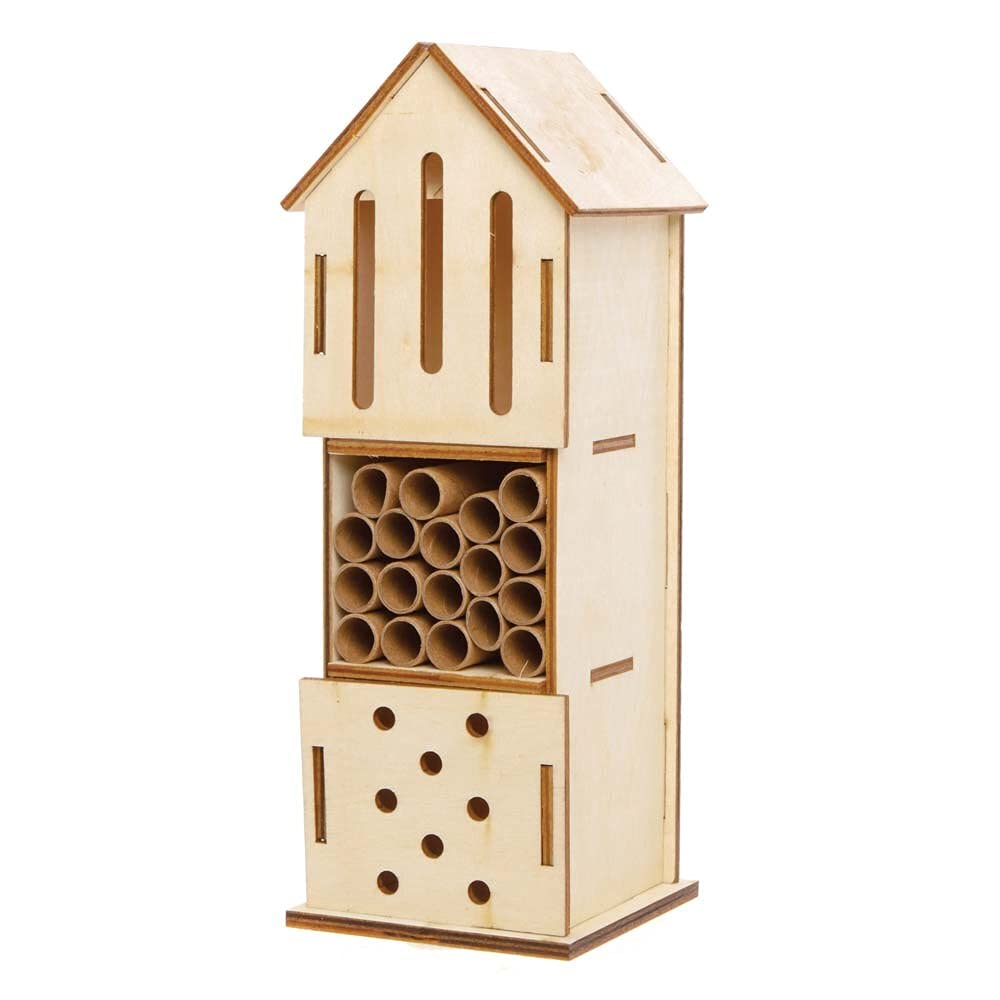 Baker Ross FE508 Wooden Bug Hotel Kit - Pack of 2, DIY Woodcraft Activity for Kids 3