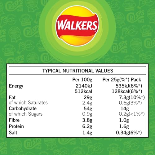 Walkers Crisps Pickled Onion 6x25g Multipack 6