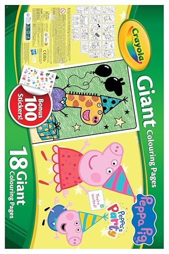CRAYOLA Peppa Pig Giant Colouring Pages - 18 Pages | 100 Stickers | Ages 3+ 2