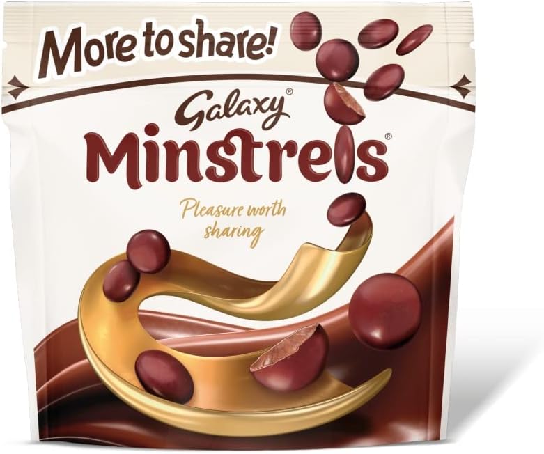 Galaxy Minstrels Milk Chocolate Pouch 195g - Smooth Chocolate with Crisp Sugar Shell