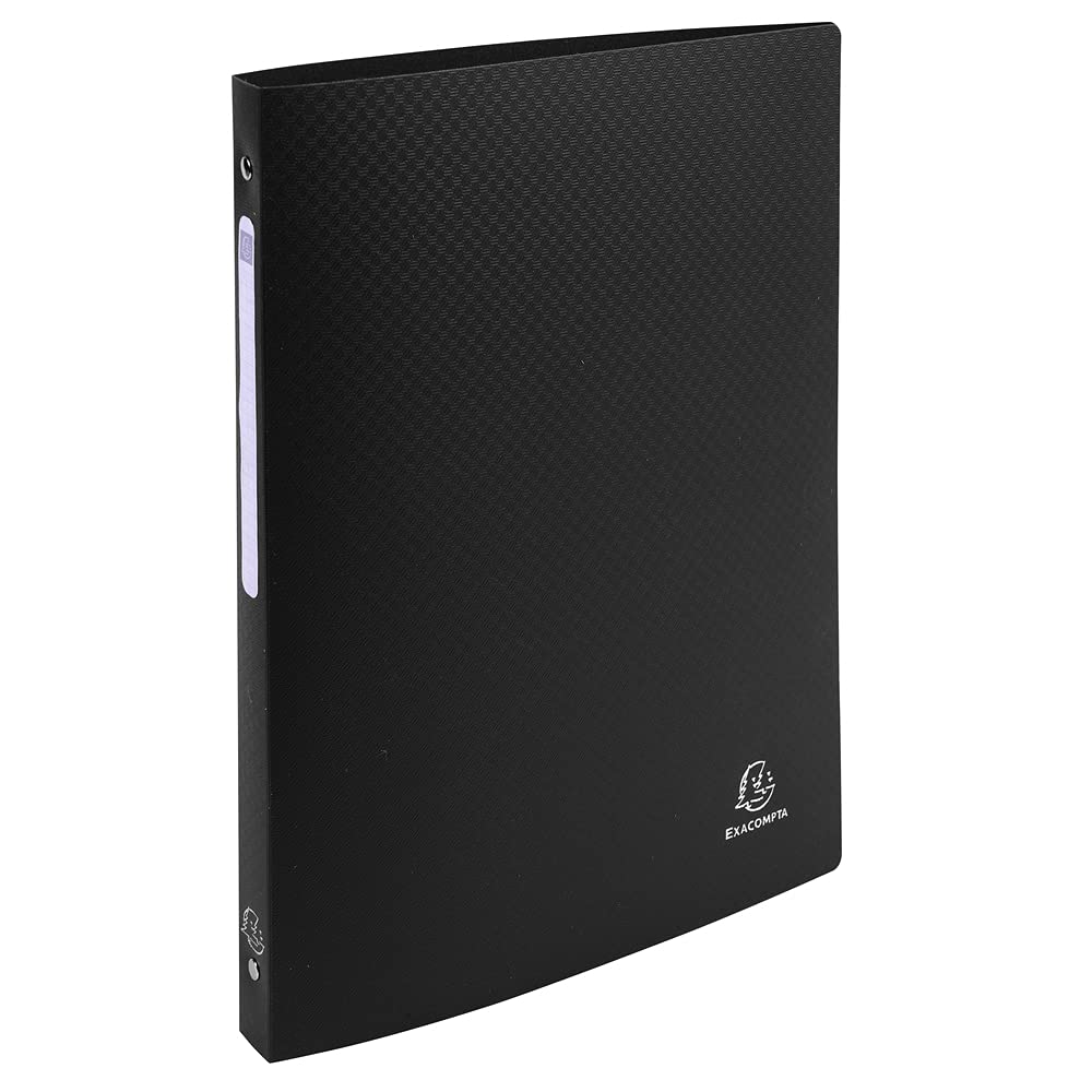 Exacompta O-Ring Binder - Flexible PP Cover | A4 | 4 Round Rings 15mm | Black 1