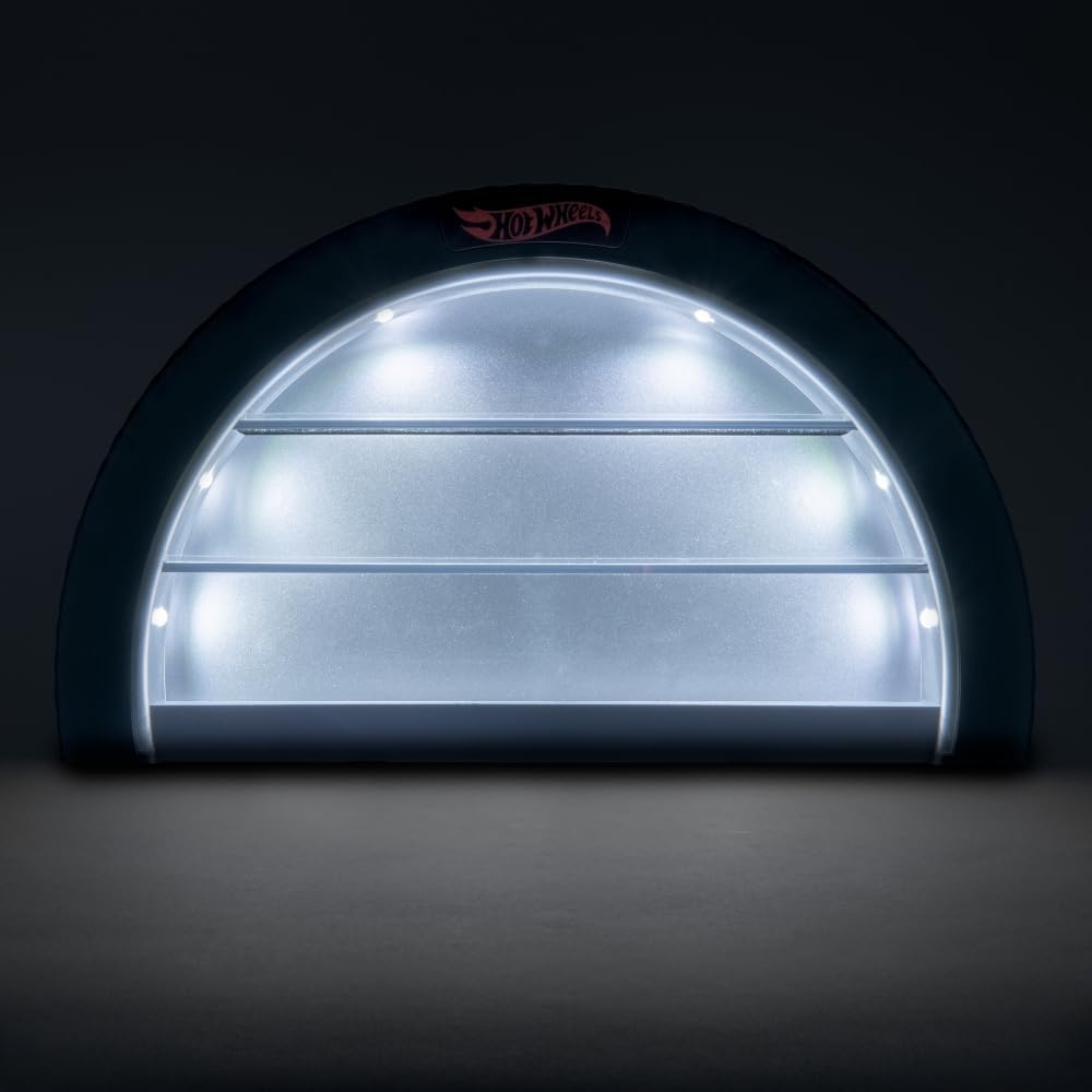 Paladone Hot Wheels Tyre Display Case Light - Holds 8 Cars | LED Illuminated | Wall Mountable or Freestanding 4